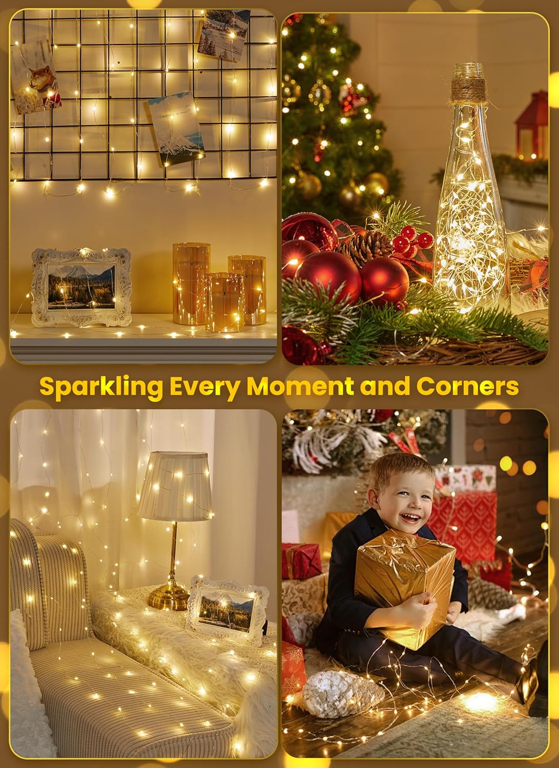 Minetom Fairy Lights - 33Ft 100 LED Waterproof String Lights with Remote | Indoor Outdoor Twinkle Decor