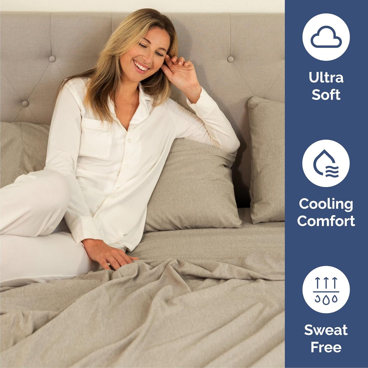 Skiennix Queen Size 4-Piece Sheet Set - Comfy Cooling Bed Sheets - Luxury Hotel Quality - Soft, Deep Pockets, Wrinkle-Free - Beige