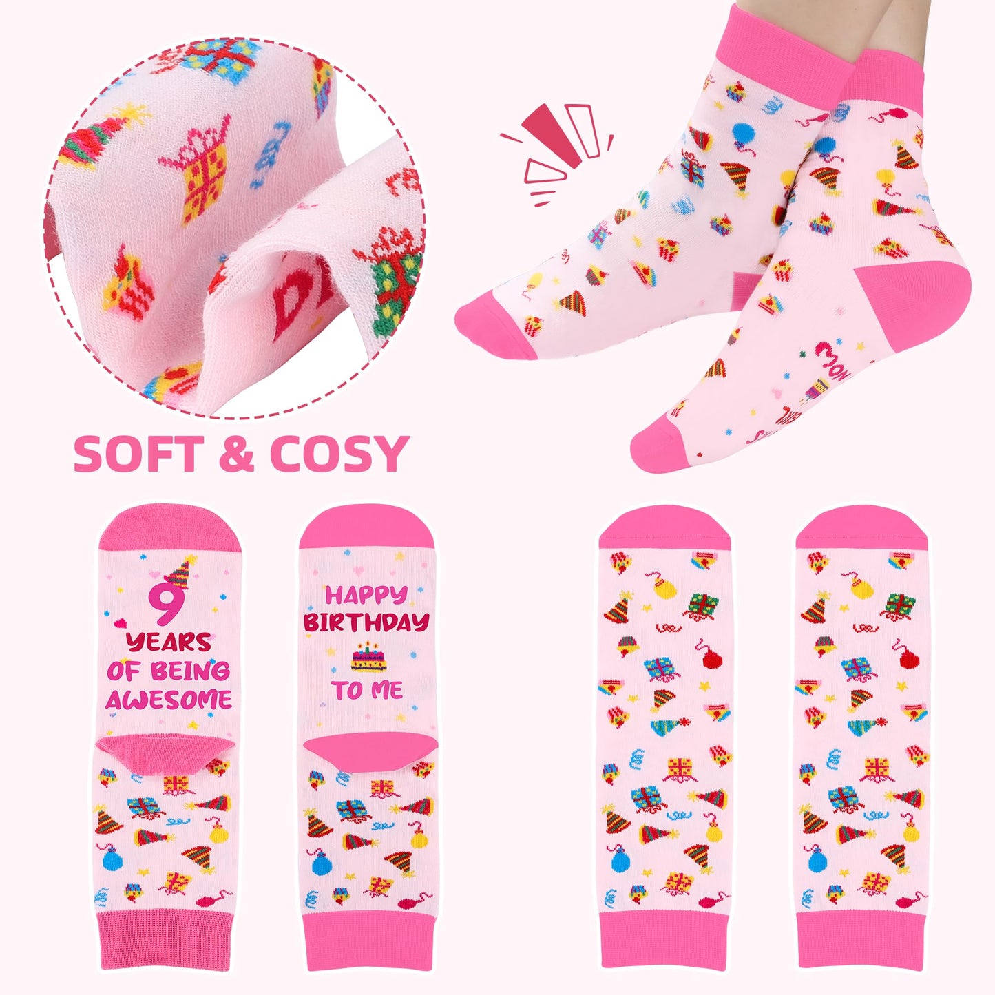 MIRTHIA 9 Year Old Gifts for Girls - 6-in-1 9th Birthday Gifts for Girls Birthday Gift for 9 Year Olds Girl Present for 9 Years Olds Girl Presents Age 9 for Sister Daughter Niece Granddaughter