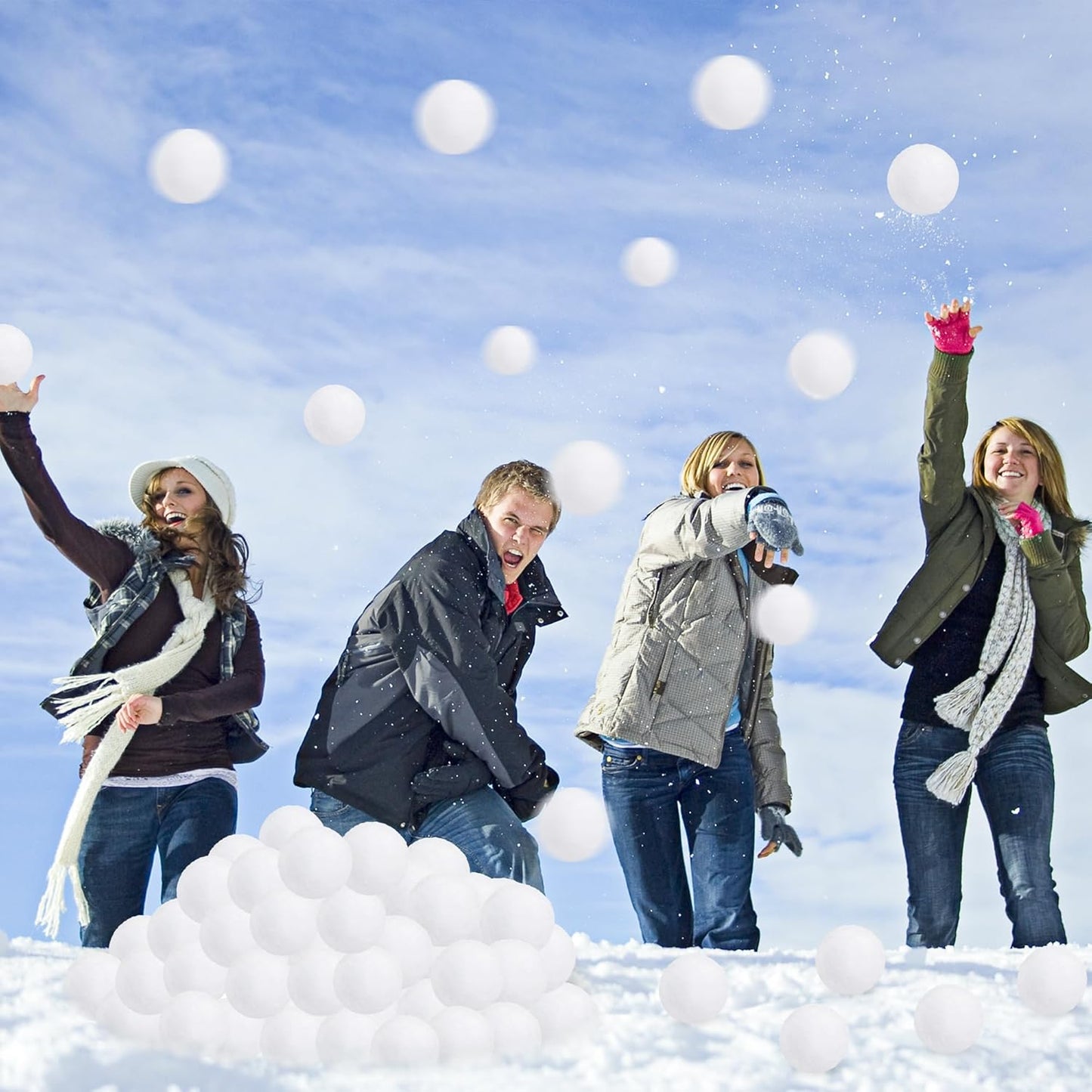 Skiennix 36 PCS Plush Snow Balls - Soft Indoor Snow Ball Fight Set for Kids | Perfect Christmas Gift