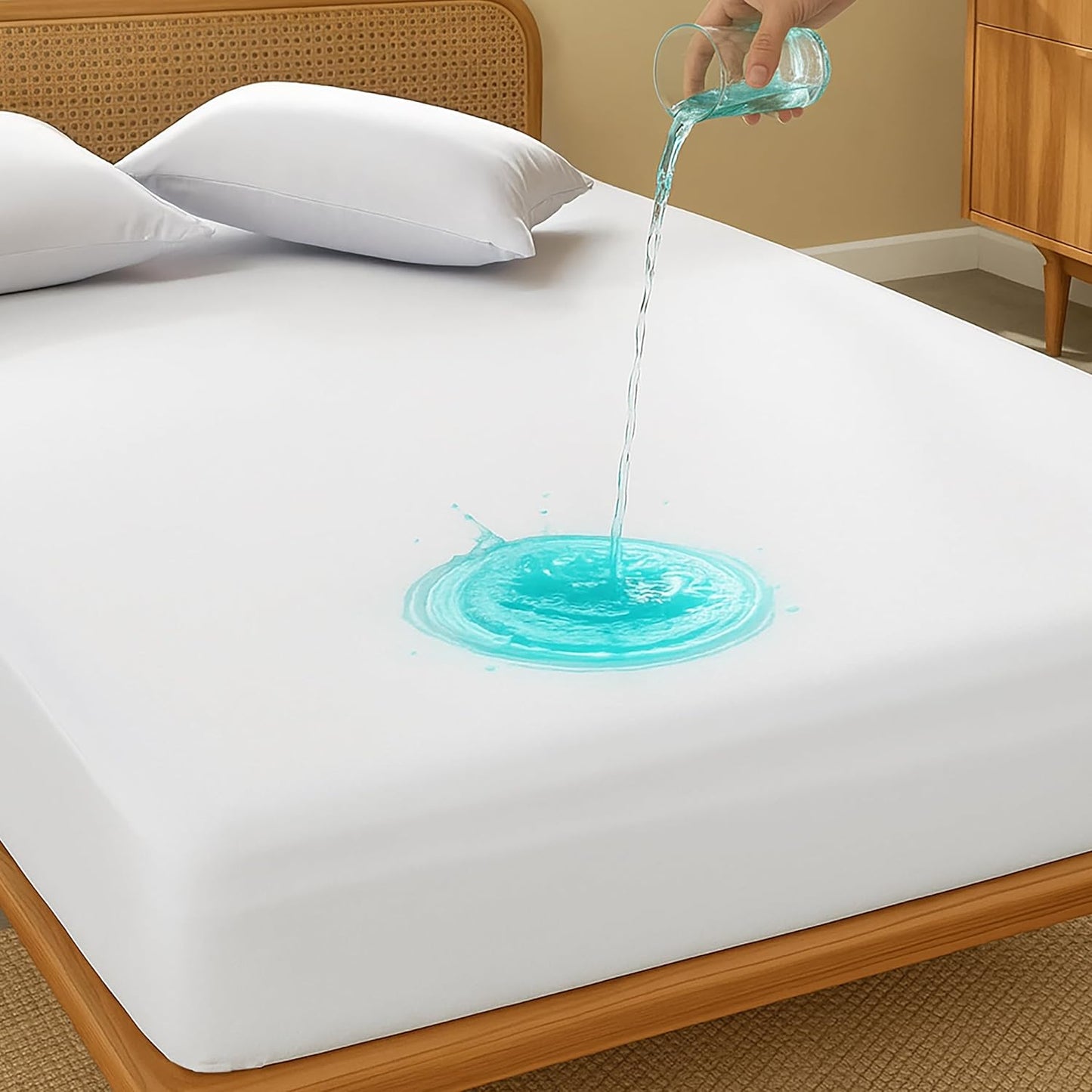 Skiennix Twin Waterproof Mattress Protector - Noiseless, Breathable, Machine Washable Fitted Cover | Deep Pockets up to 15”