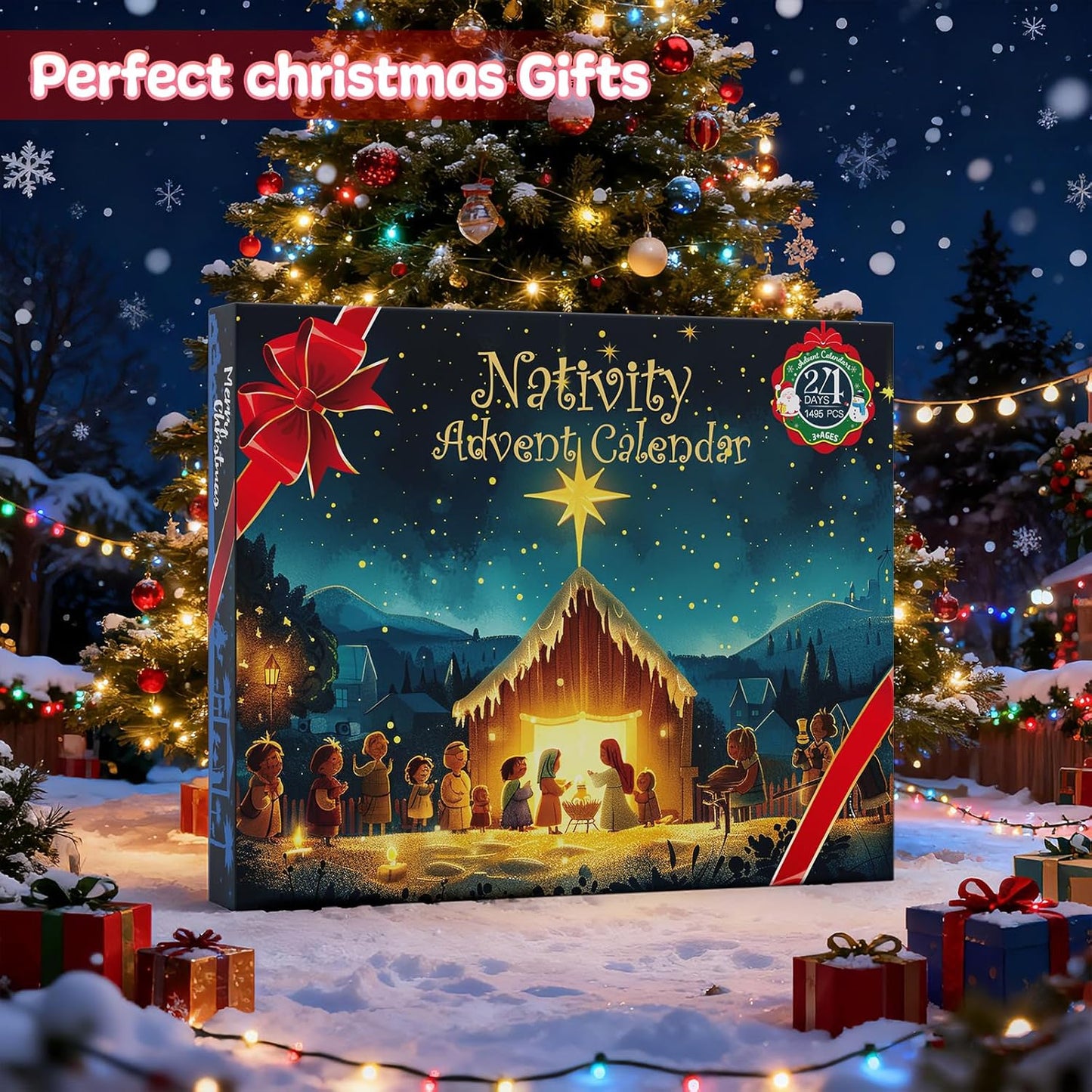 Nativity Advent Calendar 2025 - 24-Day Building Blocks Kit for Kids & Adults | Christmas Countdown Gift
