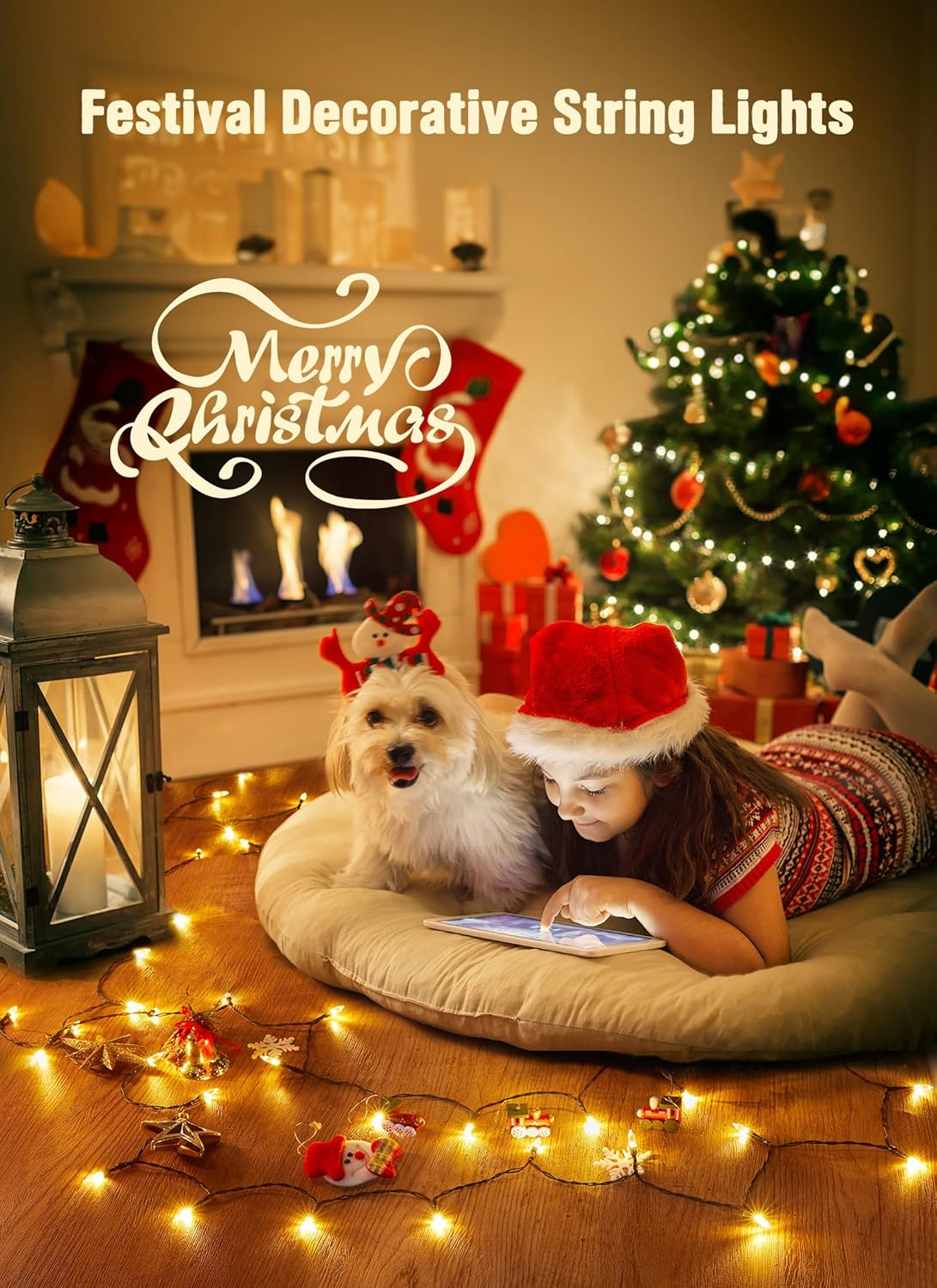 Brightown Christmas String Lights - 20 LED Battery Operated Mini Lights with Timer - 8ft Warm White (2 Pack)