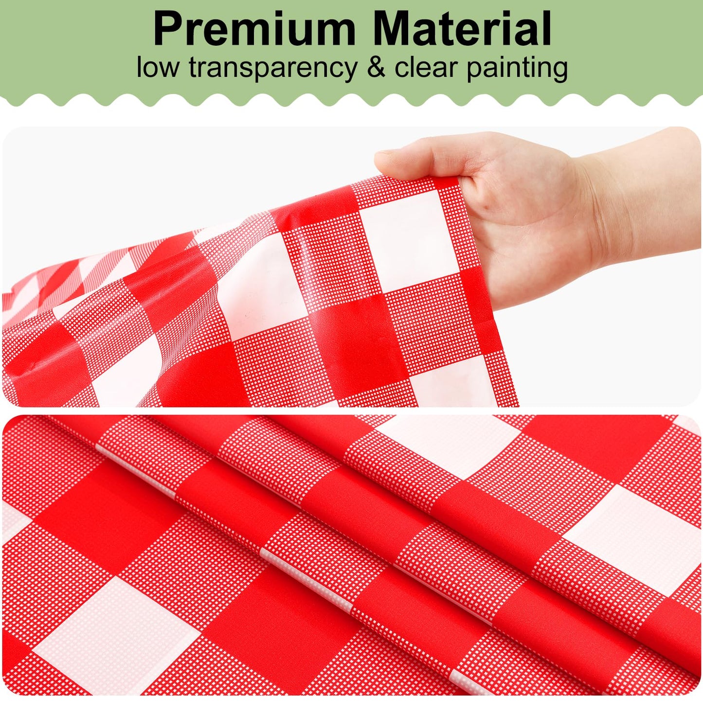 misaya 10 Packs Buffalo Disposable Table Cloth, 54 x 108 Inch Waterproof Plastic Tablecloth, Rectangle Red and White Checkered Table Covers for Picnic, Birthday, 4th of July Party