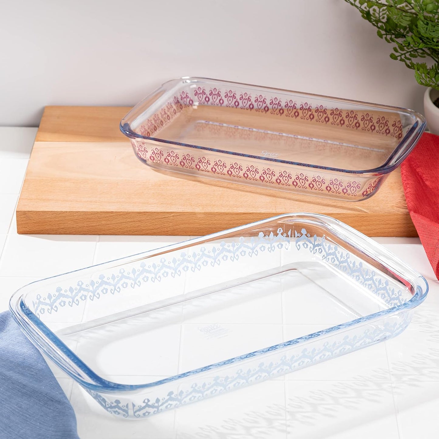 Tia Mowry Spice Cloves - 3.1 QT & 2.3 QT Borosilicate Glass Bakeware Set | Oven, Dishwasher & Microwave Safe