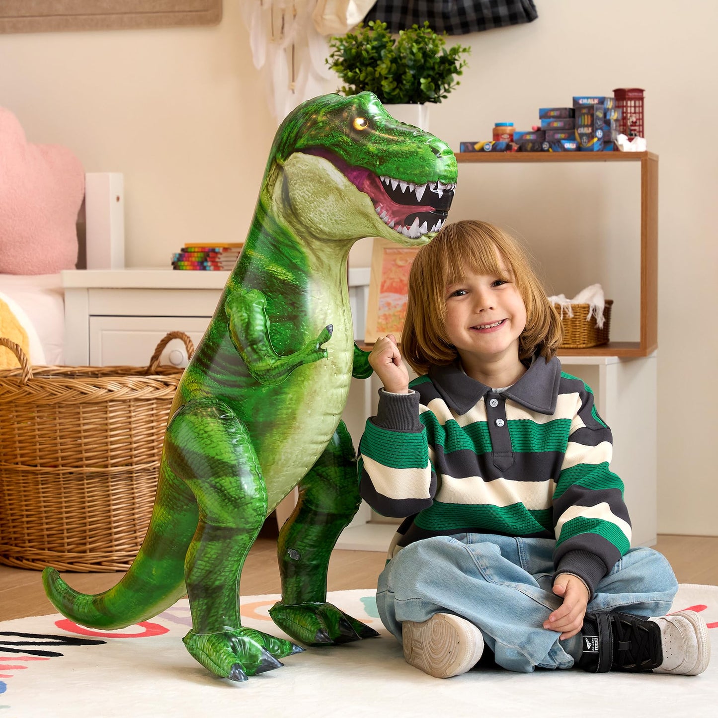JOYIN 30”T.rex Dinosaur Inflatable, Tyrannosaurus Rex Inflatable Dinosaur Toy for Party Decorations, Birthday Party Gift for Kids and Adults