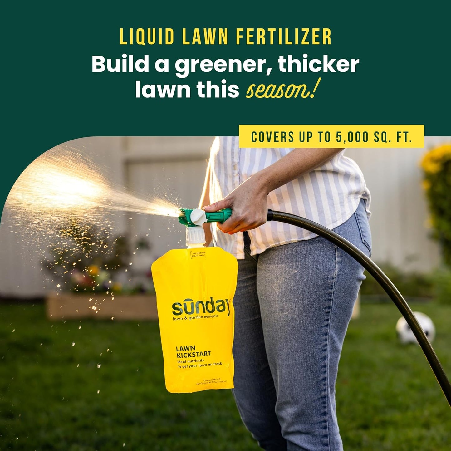 Sunday Lawn Kickstart Fertilizer - Grass Improvement Formula | 42.3oz, 2 Pack - Covers Up to 10,000 Sq Ft