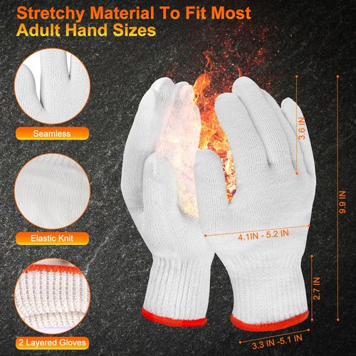 ANBOSON BBQ Gloves - Disposable Nitrile Cooking & Grilling Gloves with Washable Cotton Liners | X-Large, 100 Count