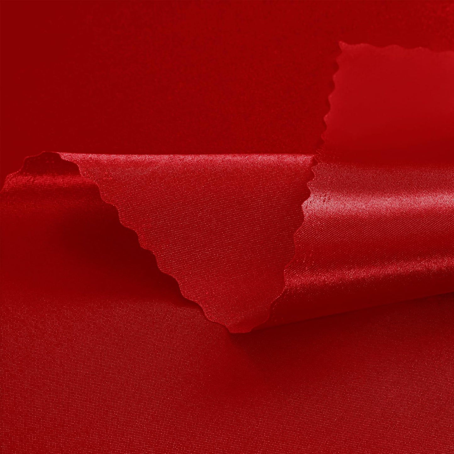 Eychei 60 Pieces Red Satin Napkins 20x20 Inches Satin Cloth Napkins, Square Satin Napkins with Scalloped Edges, Elegant & Silky Table Napkins for Restaurant Banquet Wedding