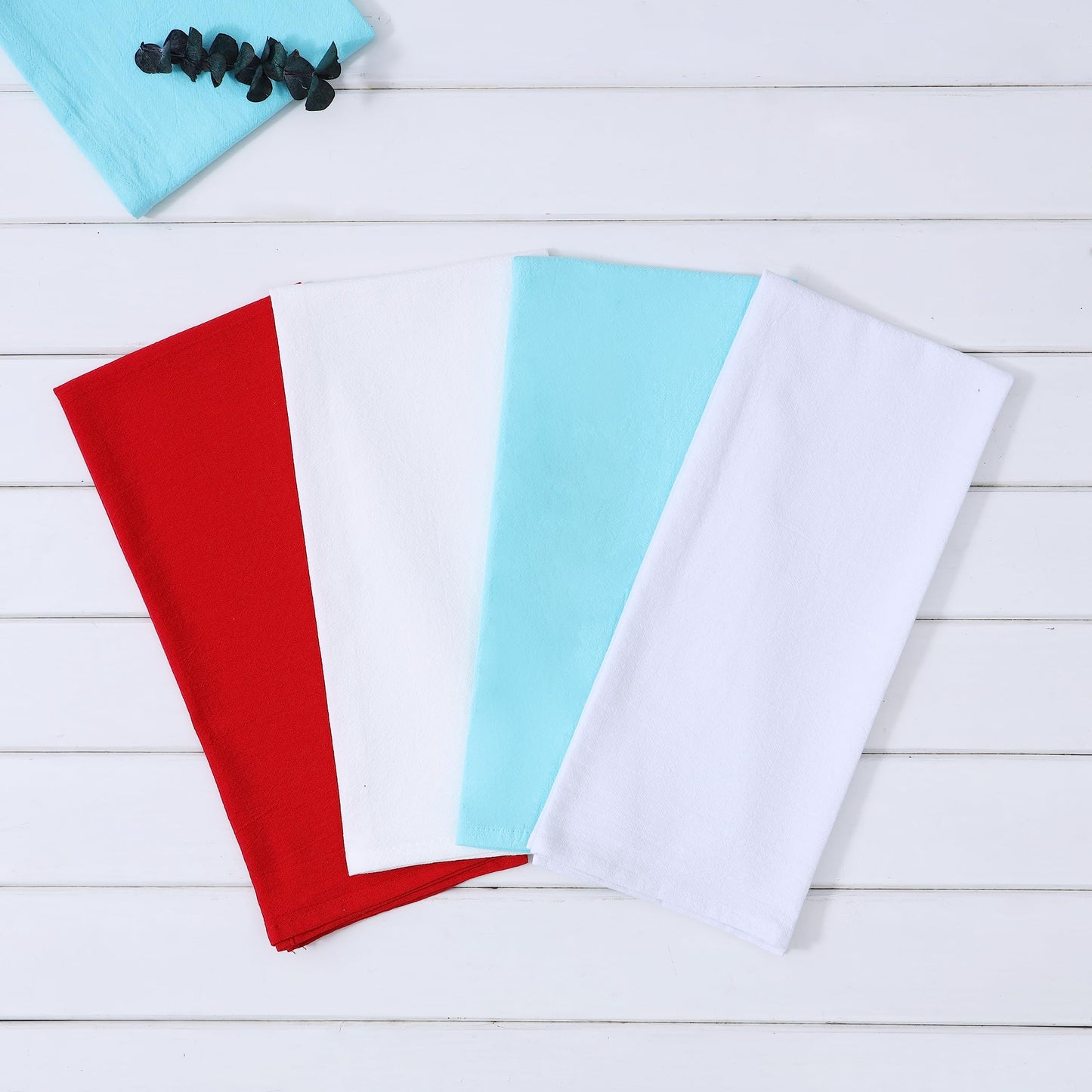 Clwellge 100% Cotton Flour Sack Dish Towels, Pack of 6, Blank Tea Towels Highly Absorbent for Kitchen, Drying and Cleaning 50x70cm (White)