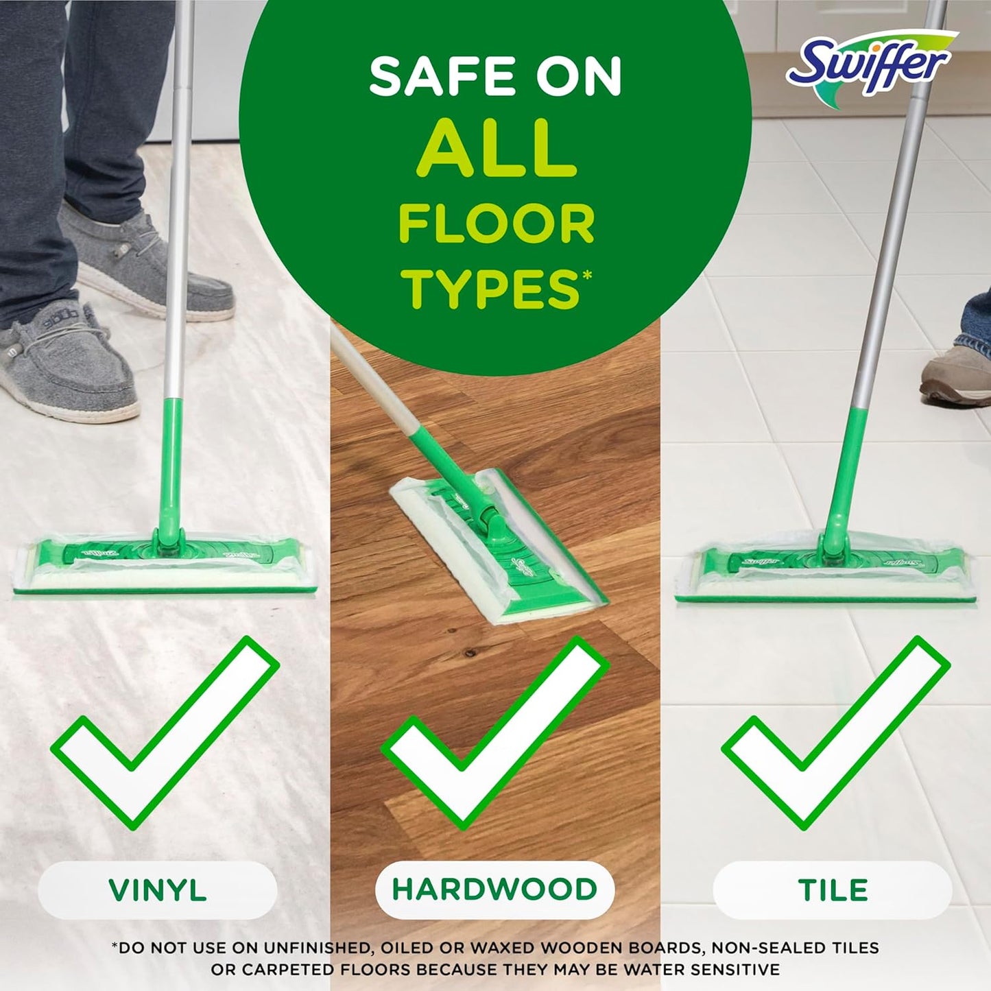 Swiffer Sweep + Mop Wet Pads Refill - All-Purpose Floor Cleaner for Dirt & Dust | 24 Count
