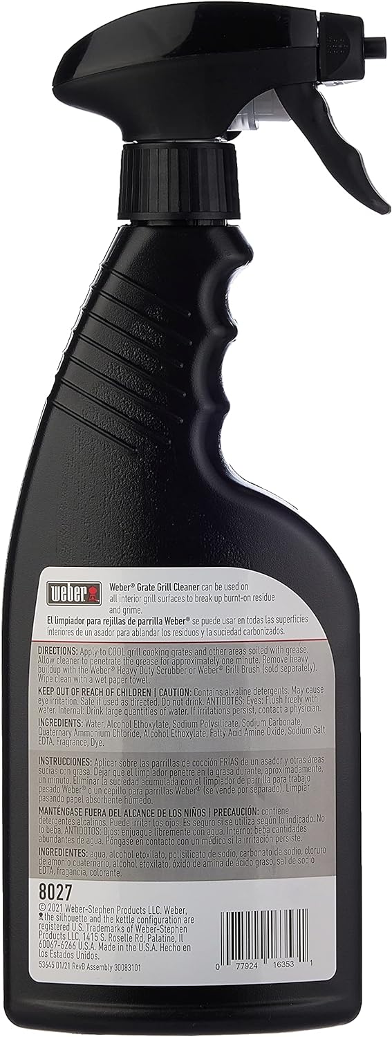 Weber Grill Grate Cleaner - Powerful Degreaser for Outdoor Grills & BBQs | 16 oz Spray Bottle