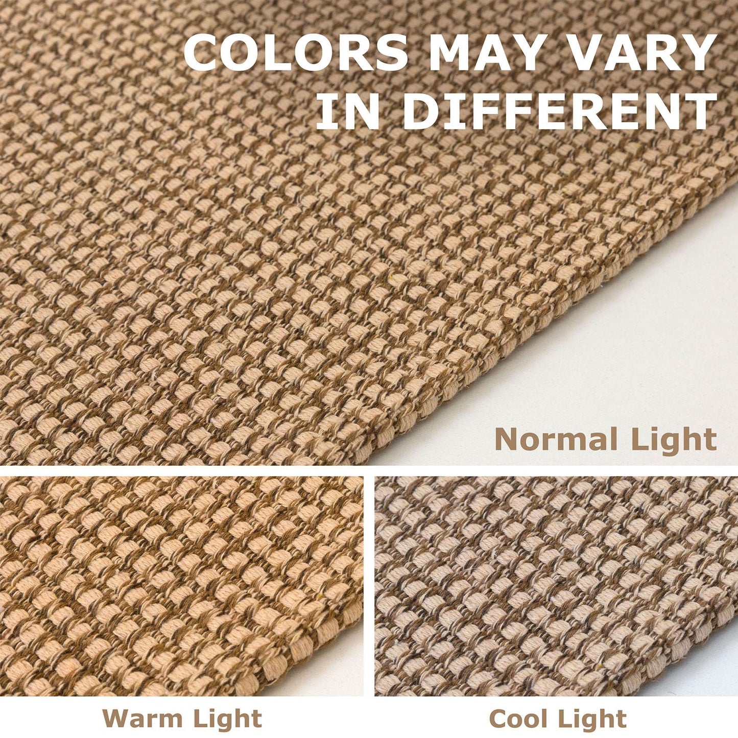 IOHOUZE Washable Runner Rug 2x10 Non Slip Rubber Backed Long Hallway Runner Entryway Runner Indoor, Kitchen Rugs Woven Cotton Floor Carpet for Hall Entrance, Orange/Tan/Brown