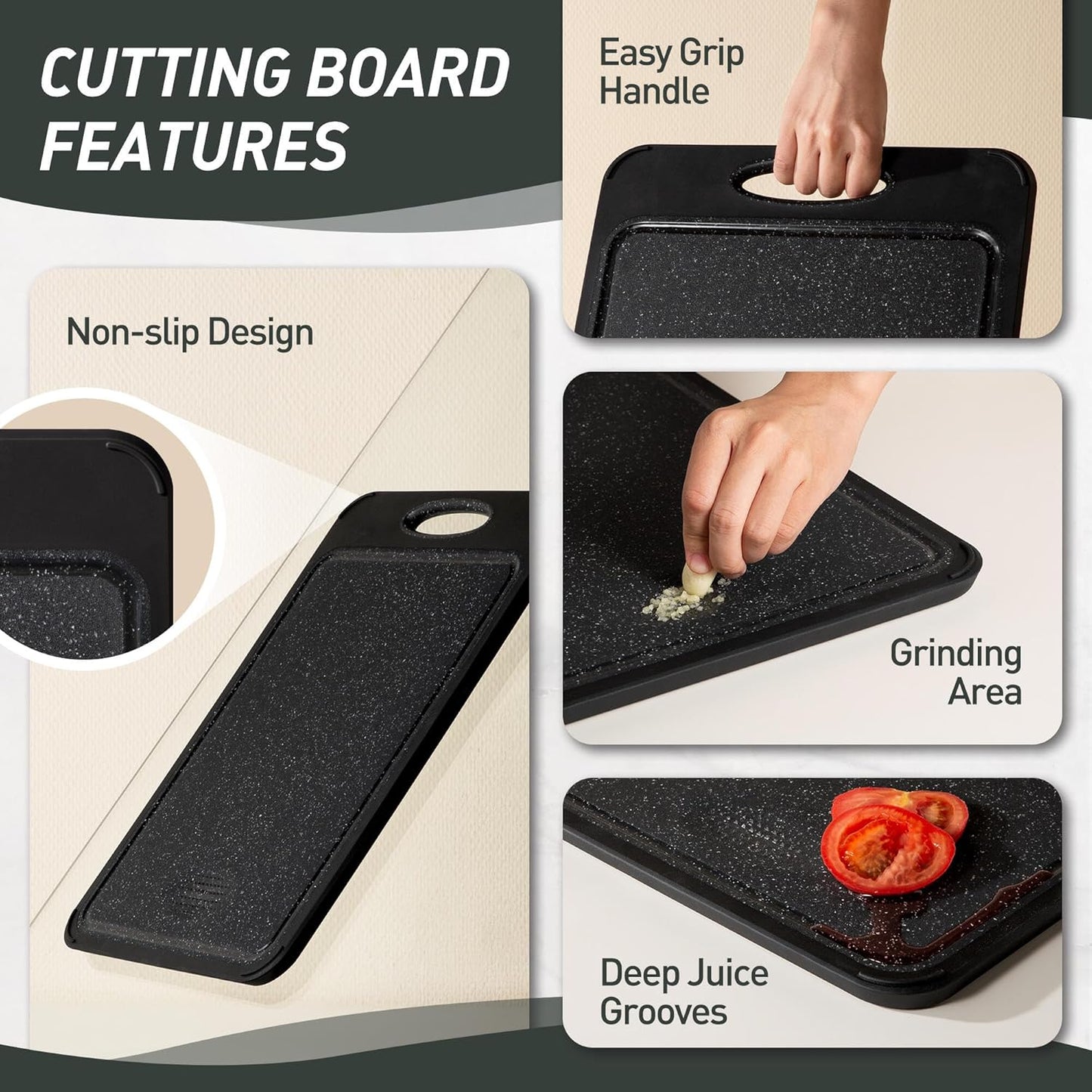Stainless Steel Cutting Board - Non-Toxic Double-Sided Chopping Board for Meat & Vegetables | 16” x 11” Easy to Clean