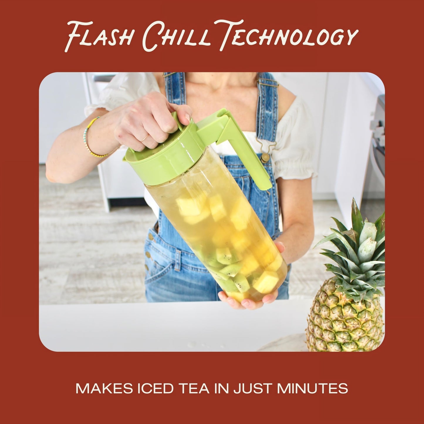 Takeya Flash Chill Iced Tea Maker - Versatile Tea Brewer for Loose/Bagged Tea - Patented Flash Chill Tech Hot/Cold Use BPA-Free Tritan Dishwasher Safe - Airtight Lid Made in USA - 2 Quart/Black