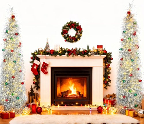 BrilliantJo 6ft Artificial Christmas Tree - Lighted & Ornamented | Collapsible Tinsel Design for Holiday Decor