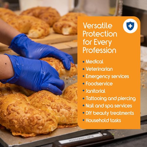 Inspire Cobalt Blue Nitrile Disposable Gloves - 4.5 Mil Safety Medical Exam & Cleaning Gloves
