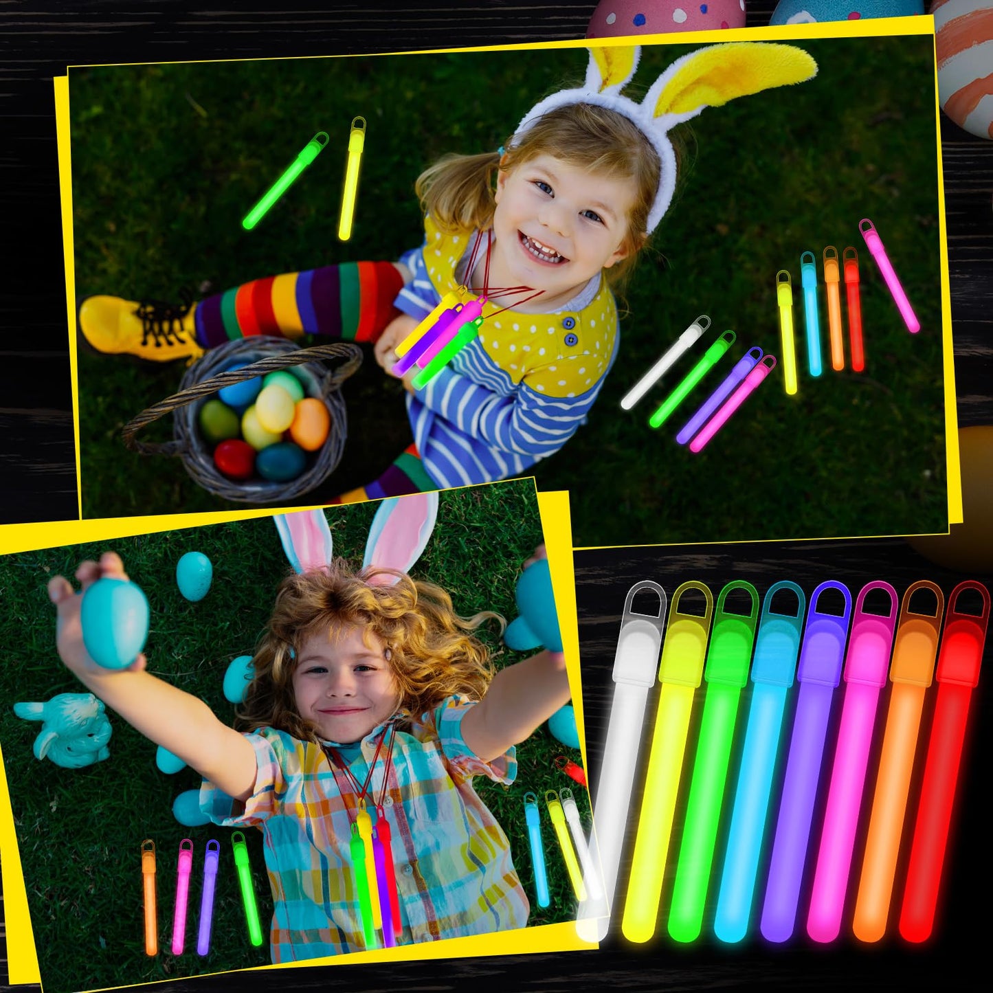 Lewtemi 50 Pack 4" or 6" Bright Glow Sticks Bulk, Glow in the Dark Party Supplies Birthday and Holidays (4 Inch,Multicolor)