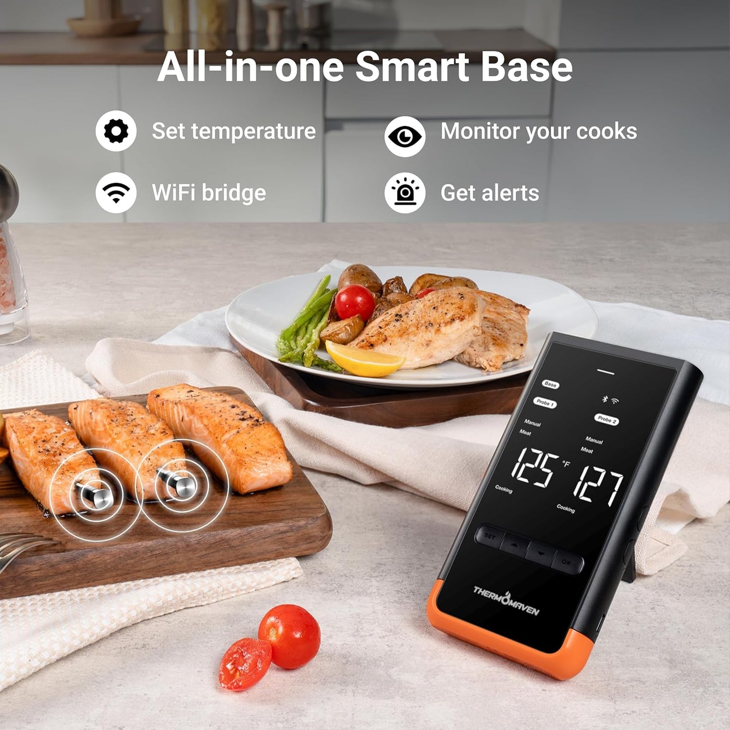 ThermoMaven Wireless Bluetooth Smart Meat Thermometer - NIST Certified Accuracy, 2 Probes for BBQ & Grill