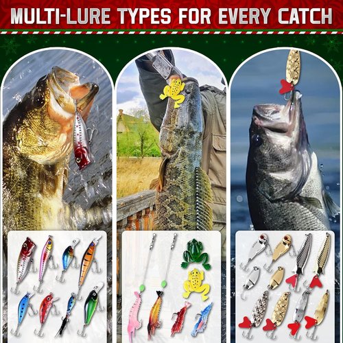 Fishing Advent Calendar 2025 - 24 Days of Premium Fishing Lures | Perfect Gift for Men & Teens