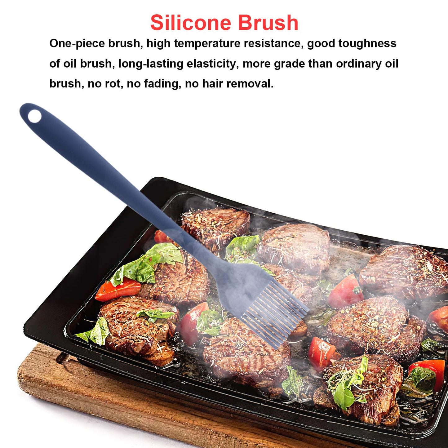 Silicone Spatulas Set, Rubber Spoon Spatula Heat Resistant Spoonula One Piece Design Seamless Spatula Non-Stick Scrapers Baking Mixing Tool (Dark Blue)