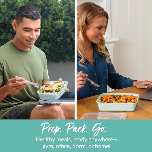 Bentgo Prep - 20-Piece Reusable Meal Prep Containers | Durable, BPA-Free, Microwave & Dishwasher Safe (Mint)