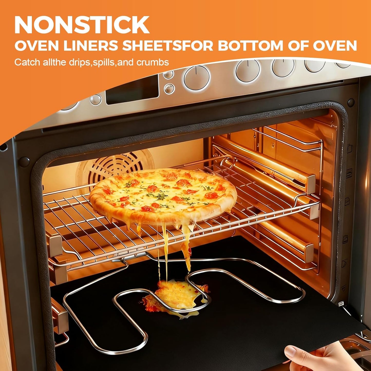 Skiennix Oven Liners - Heavy Duty Non-Stick Mats | 3 Pack, 17"x25", BPA & PFOA Free, 500°F Resistant