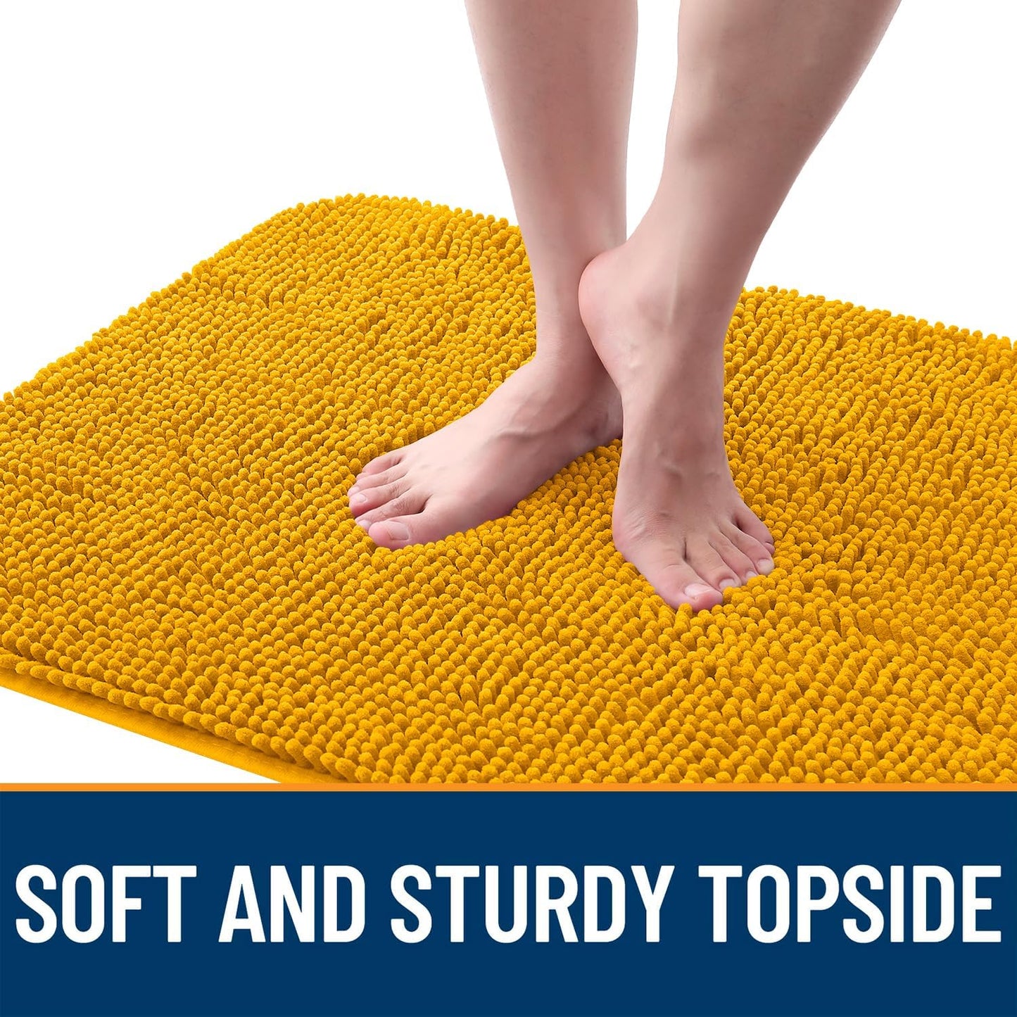 OLANLY Dog Door Mat - Absorbent Non-Slip Mud Mat for Indoor Use | 47x20 Inches in Golden Yellow