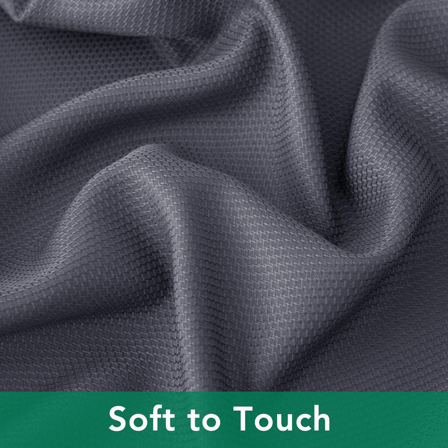 Biscaynebay Textured Fabric Tablecloths 60x84 Inches Rectangular, Dark Grey Water Resistant Tablecloths for Dining, Kitchen, Wedding and Parties etc. Machine Washable