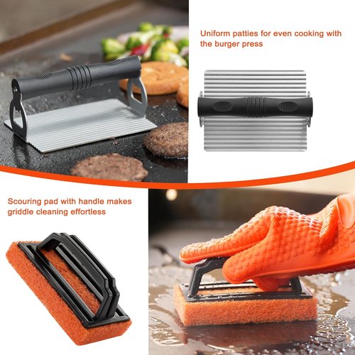 DY Decent Family 40-Piece Griddle Accessories Kit - Essential Flat Top Grill Tools for Outdoor BBQs