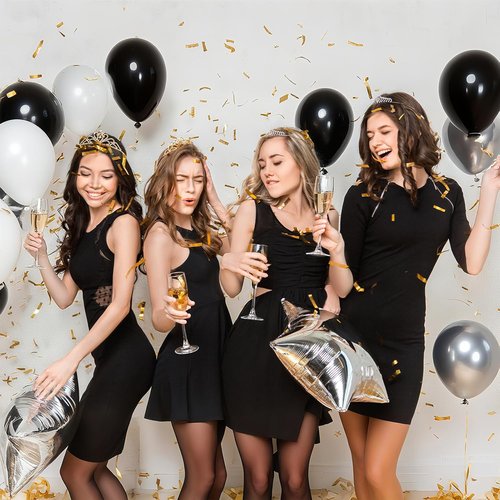 EMART 100pcs Black Balloons - 12 Inch Latex Helium Quality for Birthday, Baby Shower, Wedding & Holiday Decor