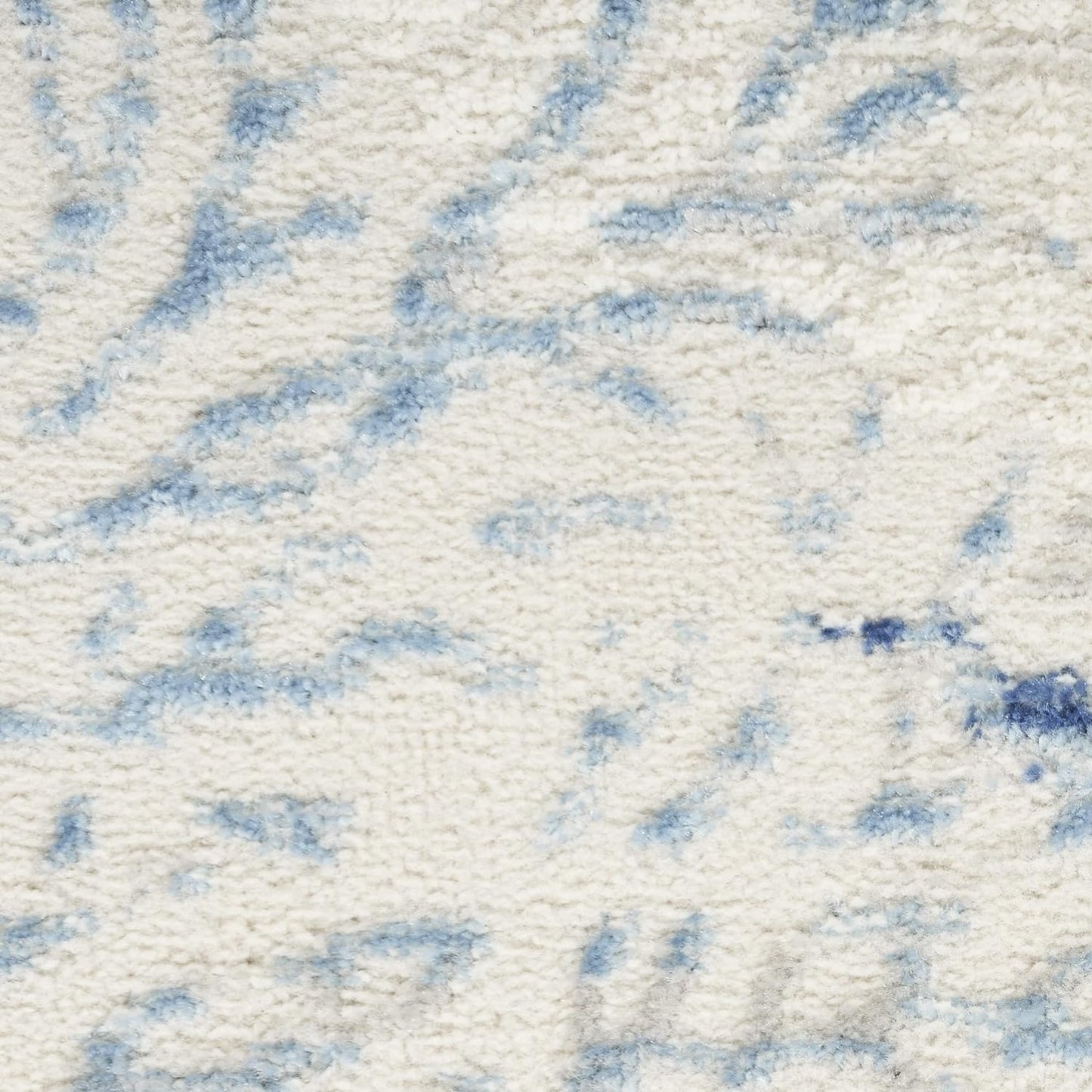 Nourison Home Pompeii Modern Ivory Grey Blue 5'3" x Square Area -Rug, Easy -Cleaning, Non Shedding, Bed Room, Living Room, Dining Room, Kitchen (5 Square)