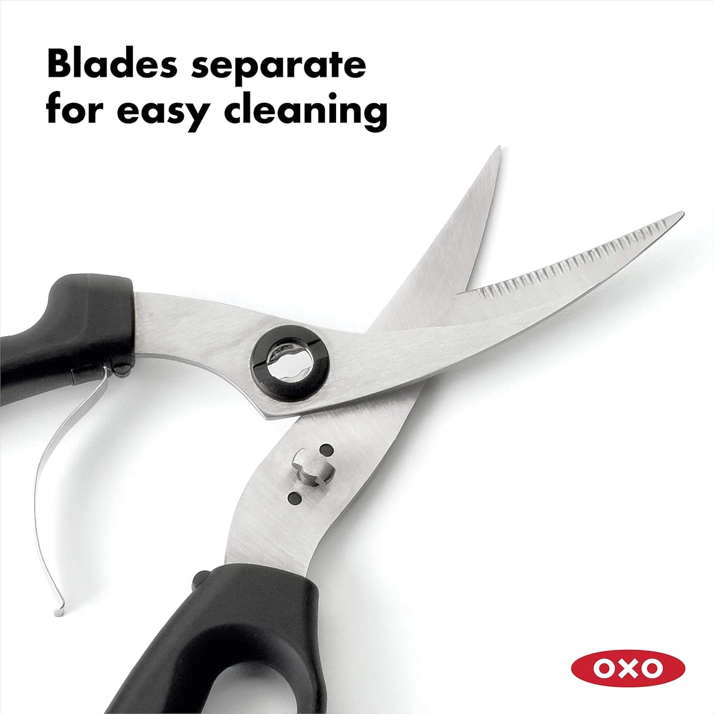 OXO Good Grips Poultry Shears - Spring-Loaded Design for Effortless Cutting | Sleek Black Finish