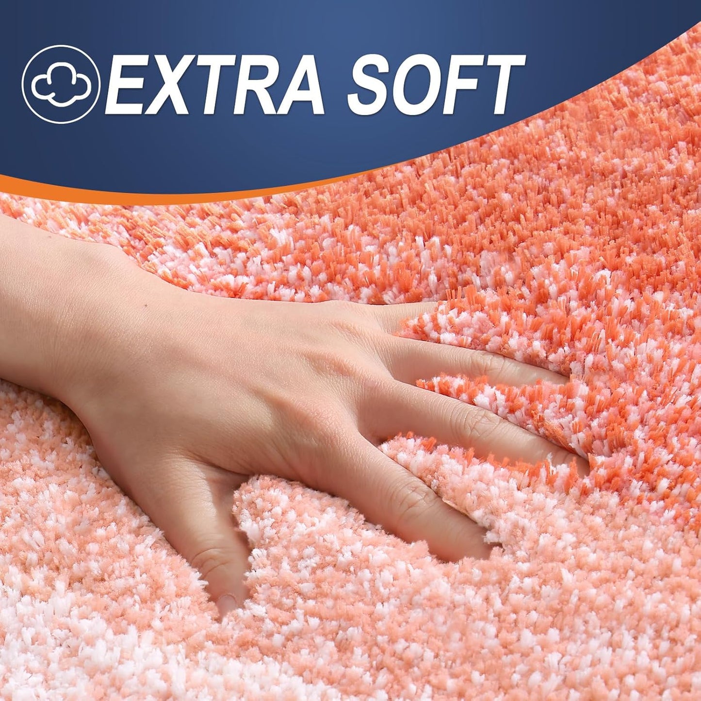 OLANLY Bathroom Runner Rug - Extra Soft, Absorbent Microfiber Mat | 59x20, Quick Dry, Washable, Coral