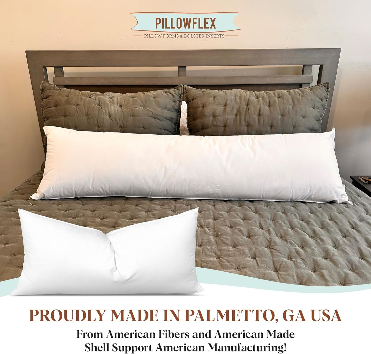 Pillowflex Synthetic Down Pillow Insert - Ultra Soft 14x36 Down Alternative Body Pillow for Comfort