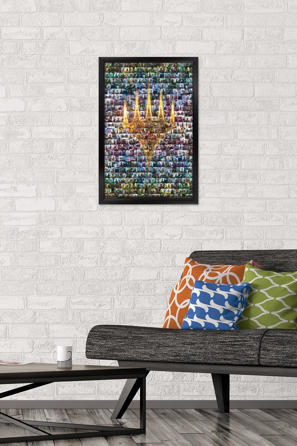 Trends International Magic: The Gathering - Collage Wall Poster, 14.725" x 22.375", Black Framed Version