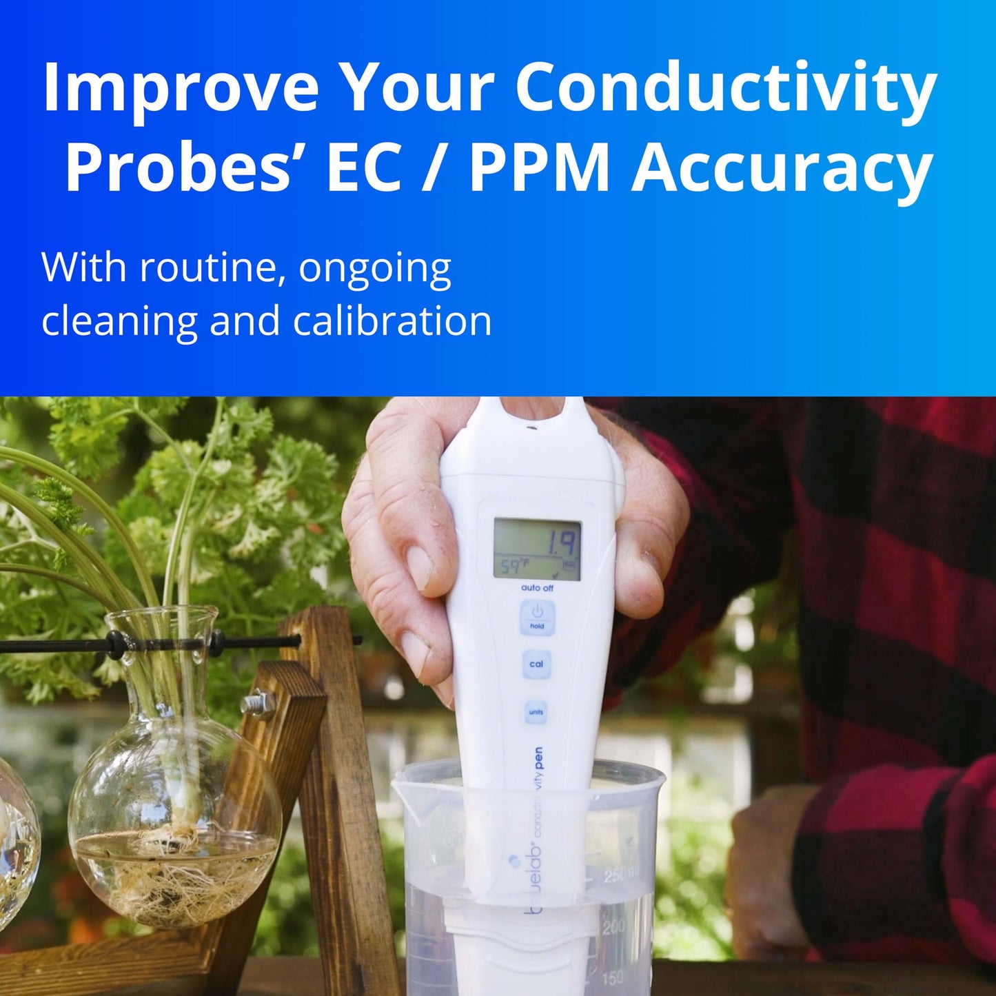 BlueLab 2.77EC Conductivity Solution, PH 7.0, and PH 4.0 Calibration Solution Set 250 Milliliters