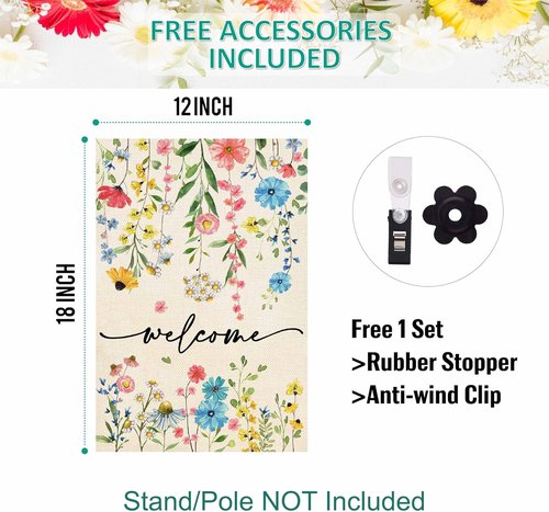 Baccessor Floral Garden Flag - Double-Sided Spring Design, 12.5x18 Inch, Perfect for Outdoor Decor