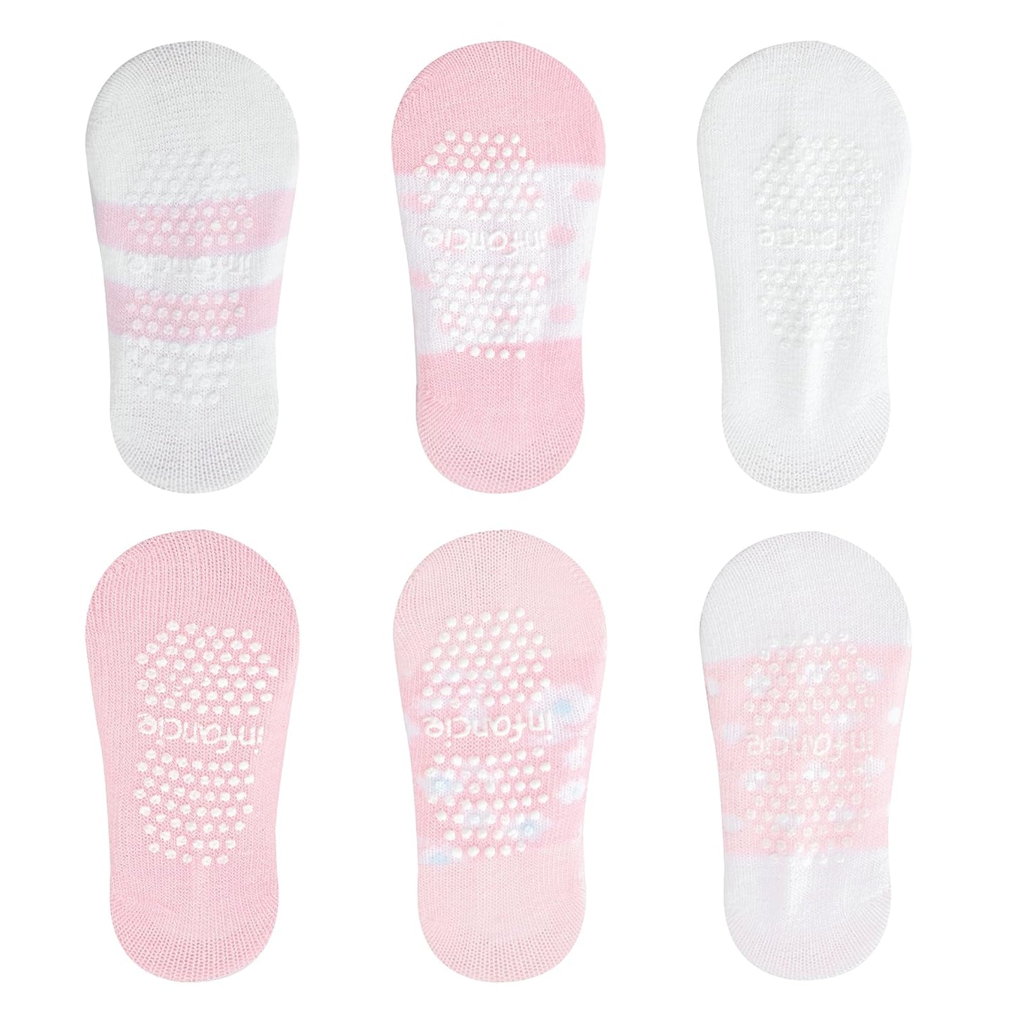 Organic Cotton Baby Socks - GOTS Certified Soft & Breathable | 6 Pairs for Newborn Girls 0-6 Months