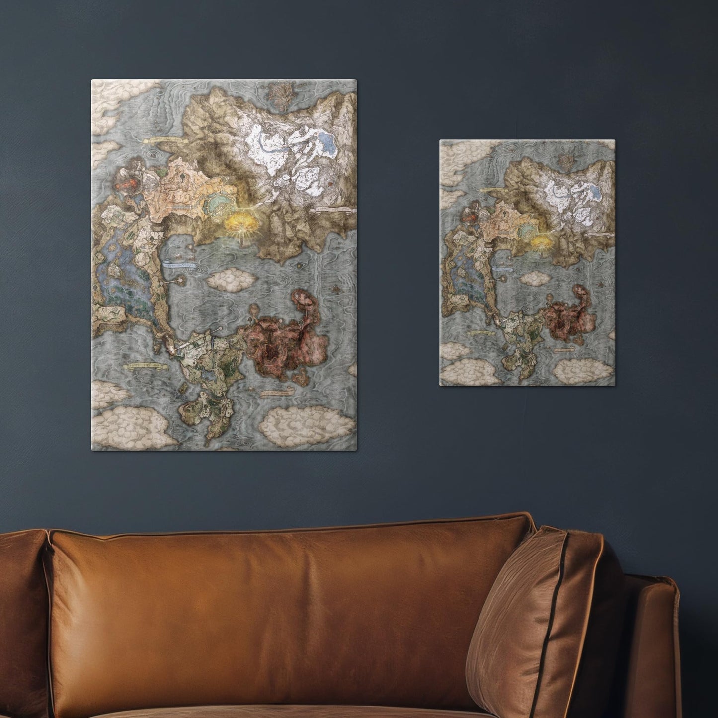 Displate Metal Poster Elden Ring - Lands Between - World Map - Gamer Aesthetics - Collectible Gift - Premium Decorations Video Game Wall Art Decor Gifts Movie Posters - 12.6x17.7 in