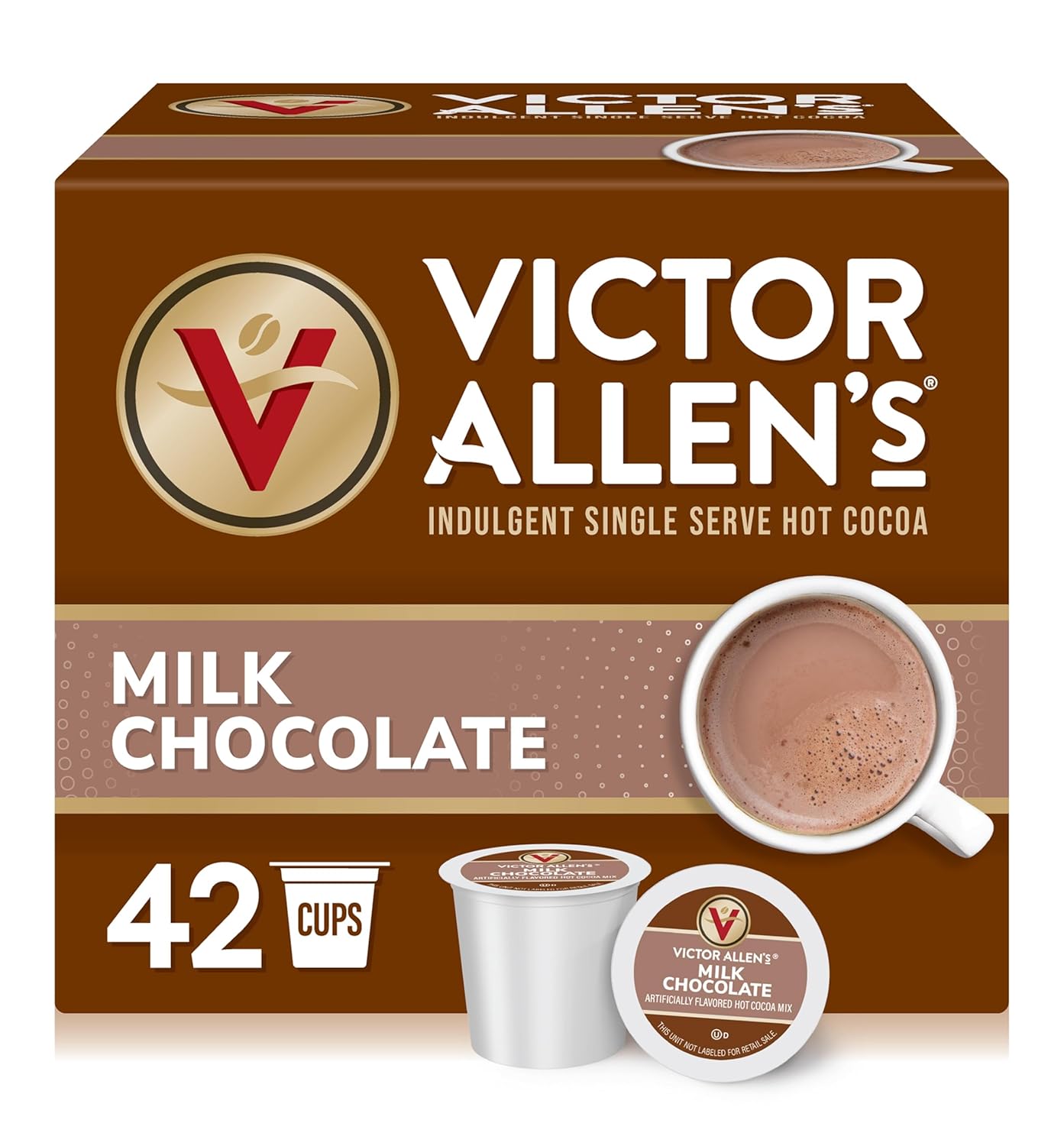 Victor Allen's Hot Cocoa - Milk Chocolate Flavor | 42 Count Single Serve K-Cup Pods for Keurig