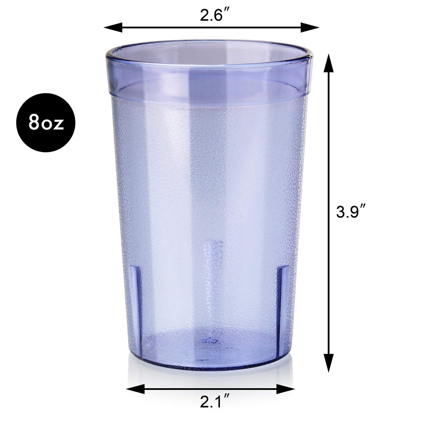 New Star Foodservice Restaurant-Grade Polycarbonate Beverage Tumblers, 8 oz, Blue, Set of 12