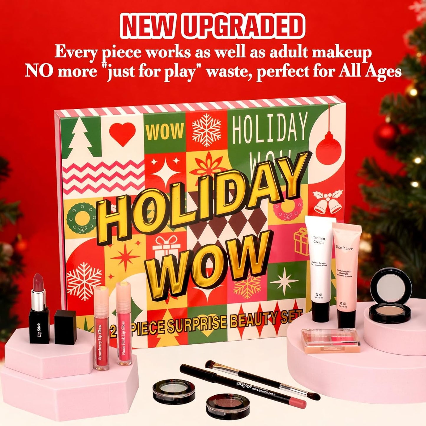 Skiennix All-In-One Makeup Kit for Teen Girls - 24 Days of Surprises with Eyeshadow, Eyeliner & More