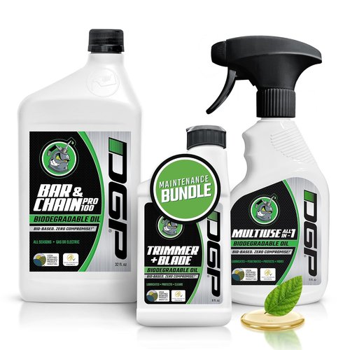 DGP Eco-Friendly Tool Lubricant Set - Biodegradable Plant-Based Oils for Chainsaws & Trimmers | 32oz Bar & Chain, 8oz Trimmer, 11oz Penetrating Oil