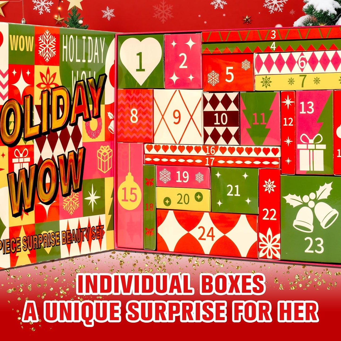 Skiennix All-In-One Makeup Kit for Teen Girls - 24 Days of Surprises with Eyeshadow, Eyeliner & More