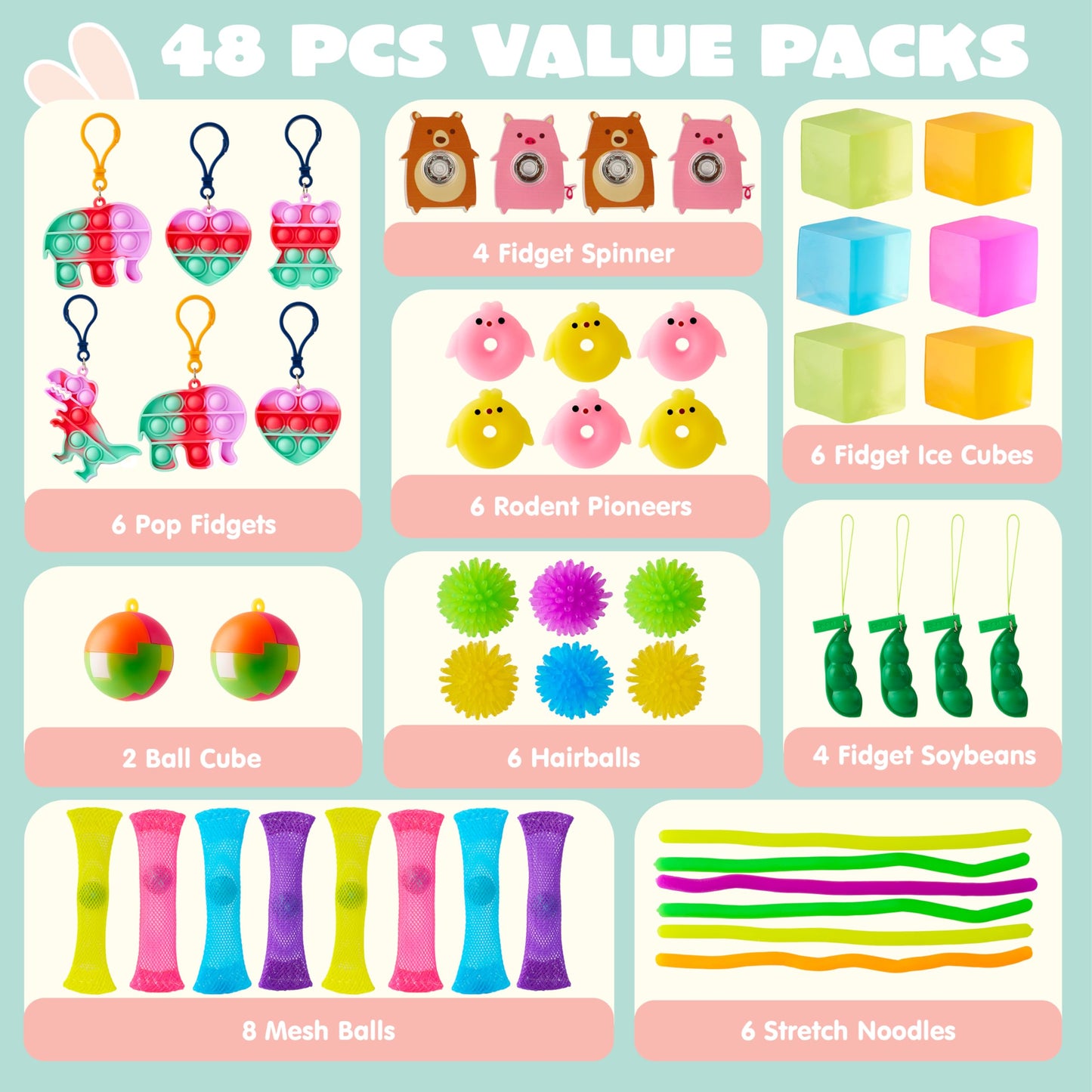 JOYIN 48Pcs Prefilled Easter Eggs with Assorted Toys, Filled Easter Eggs, Easter Egg Hunt, Easter Basket Stuffers for Toddler