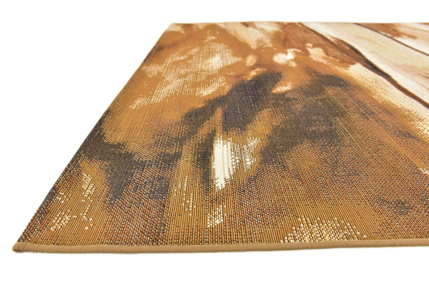 Unique Loom Outdoor Modern Collection Area Rug - Shore (5' 4" Square, Brown/ Beige)