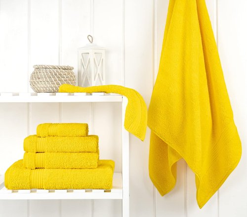 Cotton Paradise 6-Piece Towel Set - 100% Soft Absorbent Turkish Bath Towels | Yellow Color