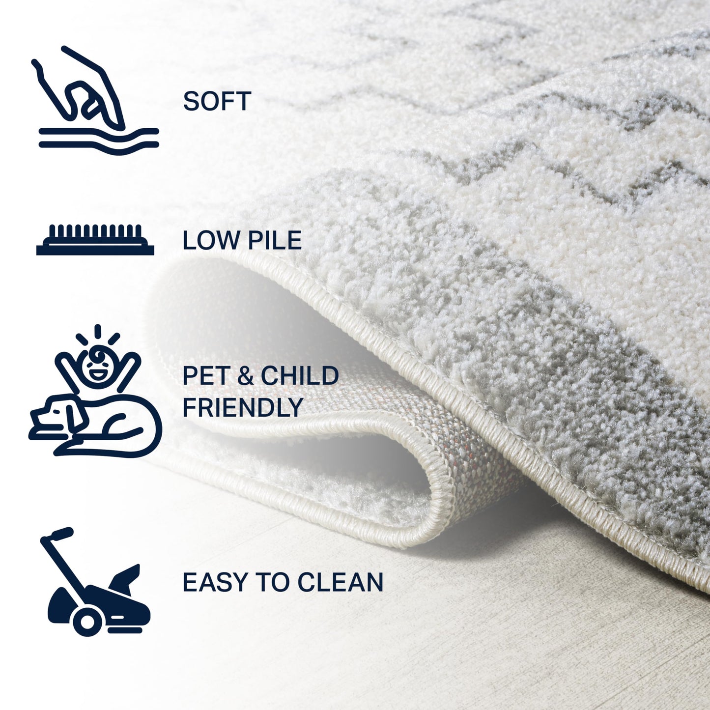 JONATHAN Y MOH200B-5 Amir Moroccan Beni Souk Indoor Area-Rug Bohemian Farmhouse Rustic Geometric Easy-Cleaning Bedroom Kitchen Living Room Non Shedding, 5 X 8, Cream,Gray