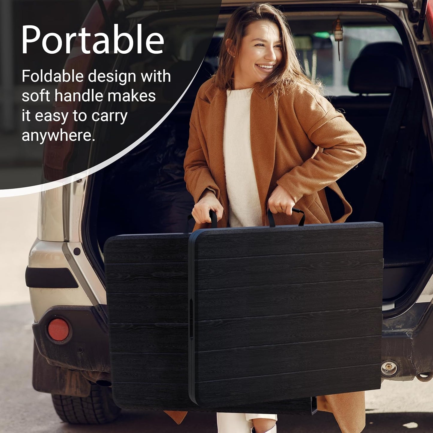 6FT Heavy Duty Folding Table by [Brand Name] - Portable with Built-In Handle & Steel Legs | Ideal for Events, Picnics, and More